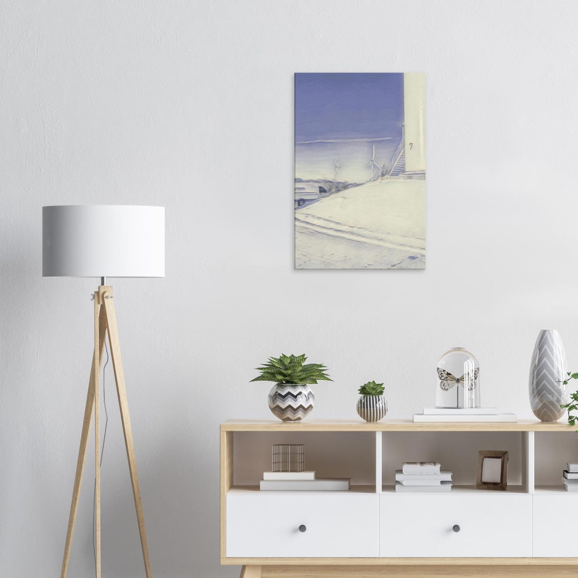 Nordisk vindkraftverk canvas med Högaliden turbiner i vackert landskap
