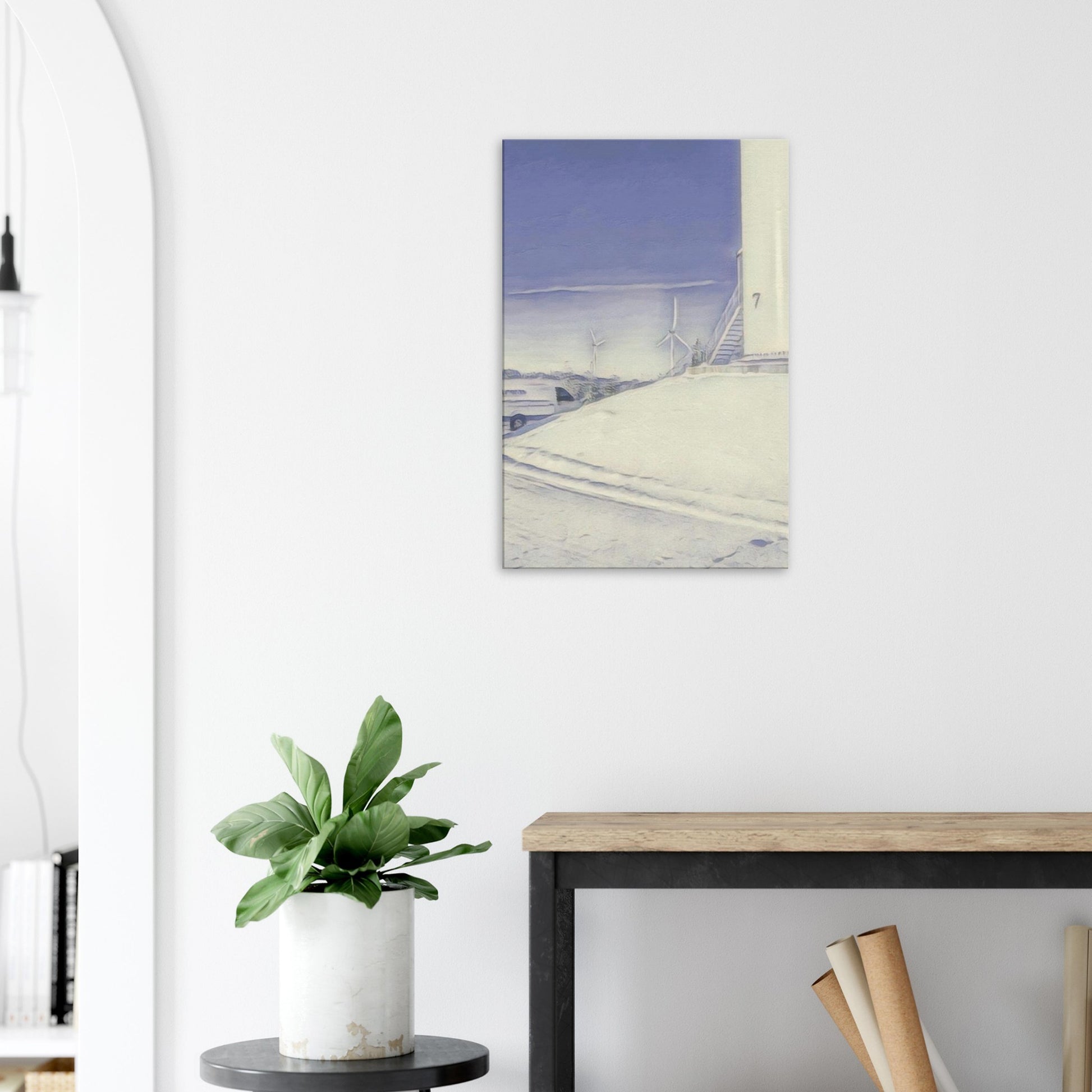 Nordisk vindkraftverk canvas med Högaliden turbiner i vackert landskap

