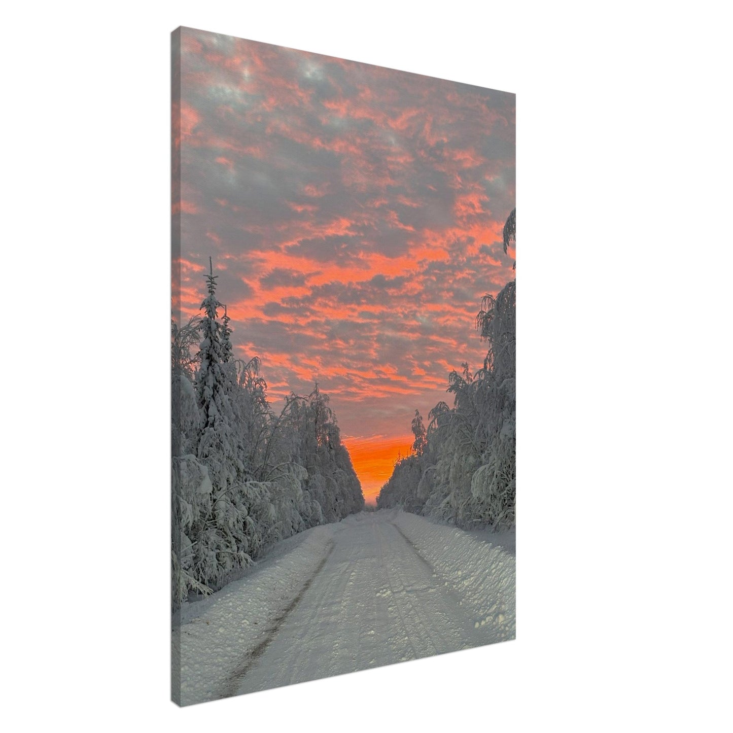 Nordisk soluppgång canvas med levande färger och varm morgonhimmel
