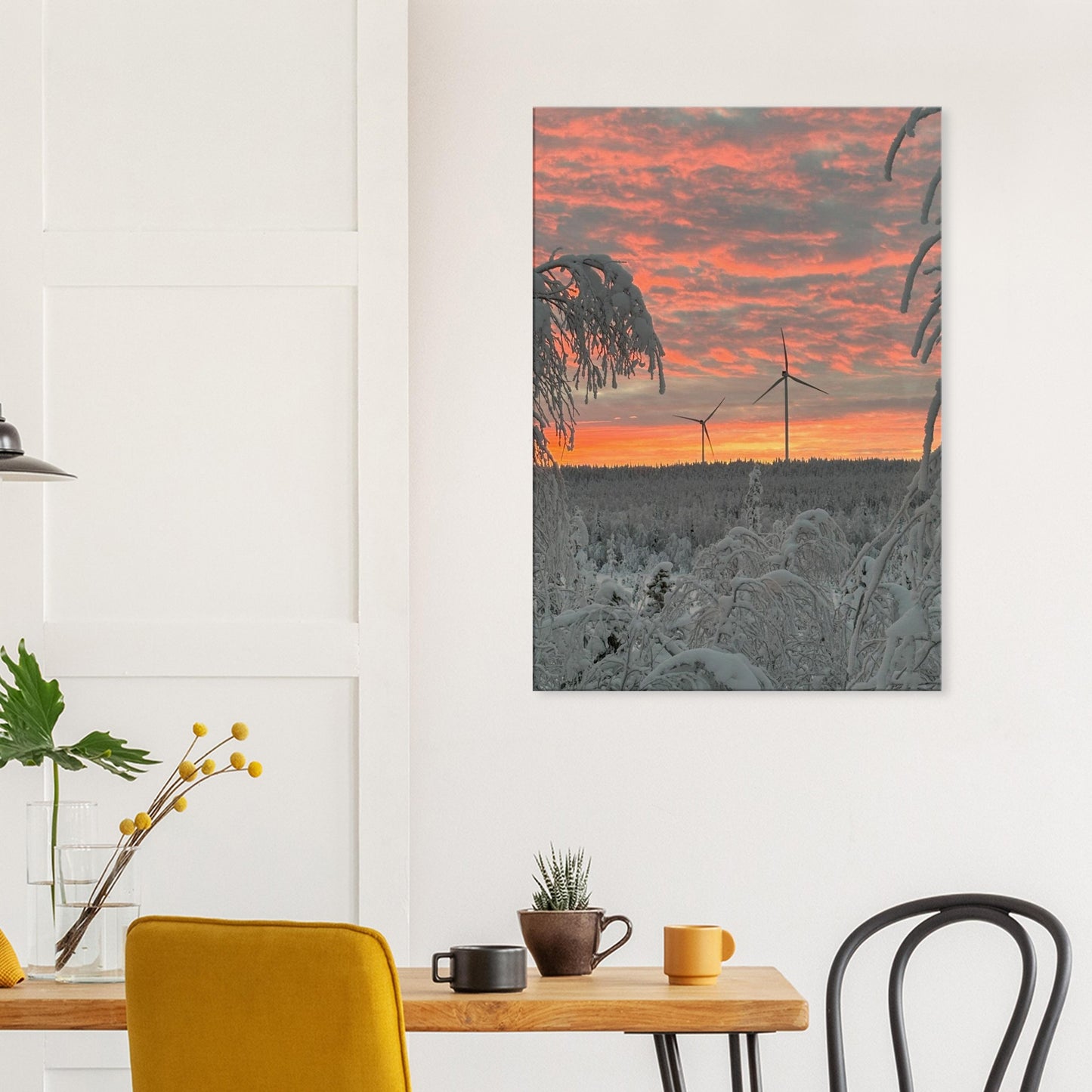 Nordisk utsikt canvas med dramatiskt landskap i tidlös stil
