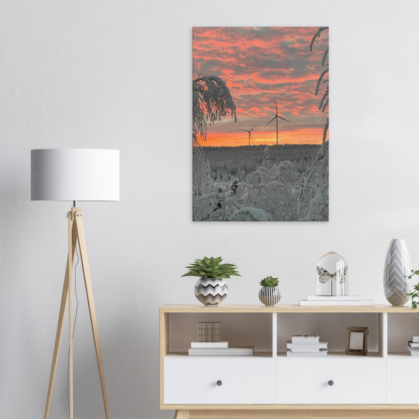 Nordisk utsikt canvas med dramatiskt landskap i tidlös stil
